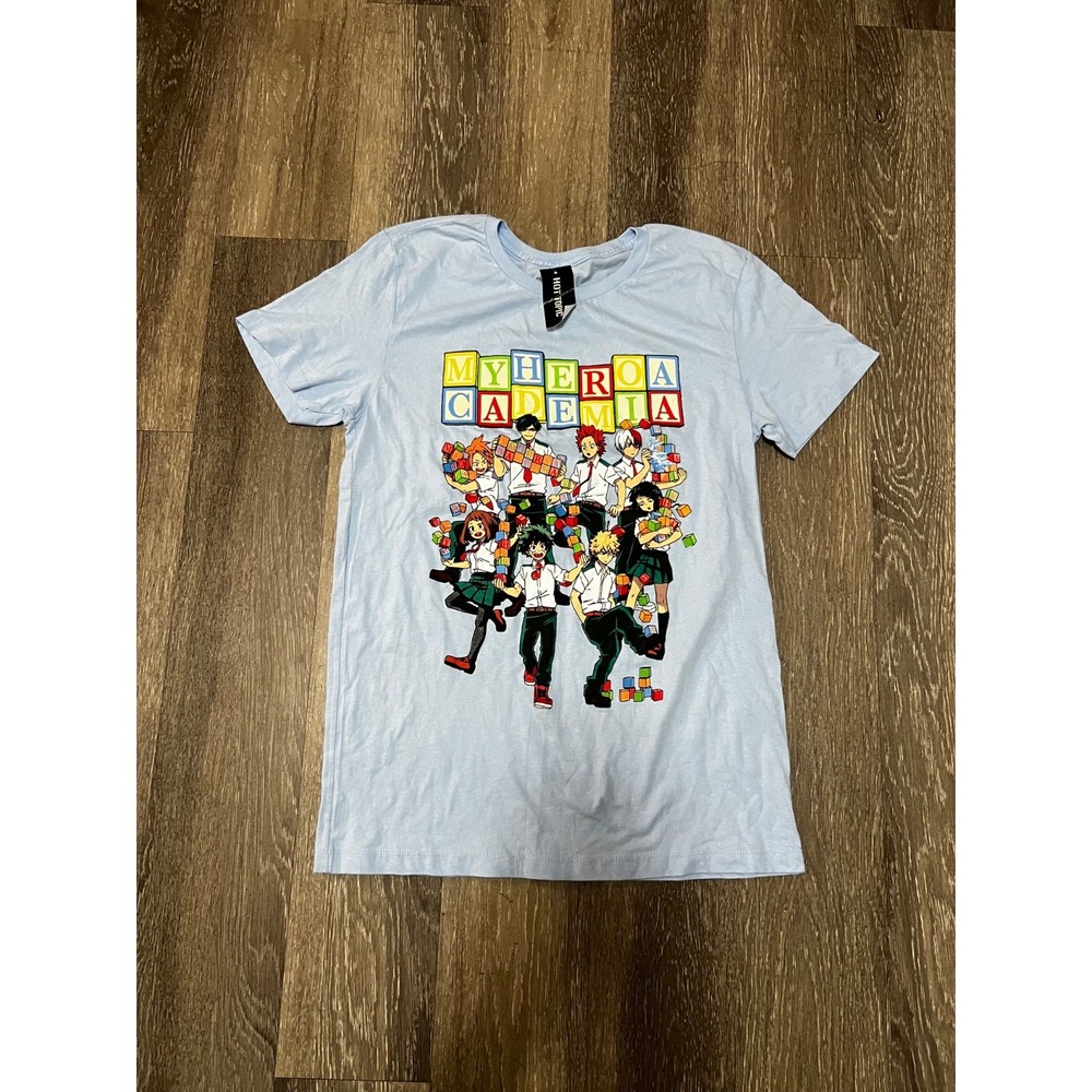 Hot Topic My Hero Academia T-Shirt Mens Medium Blue Good Anime Graphic Tee